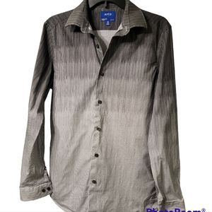 Apt. 9 Men's Pinstripe Button Up Dress Shirt Slim Sz 15.5 & 34-35 Premier Flex